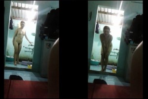 Em dâm tắm không thèm đóng cửa | em dâm