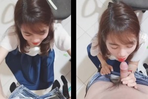 Em nhân viên văn phòng tranh thủ buổi trưa bên anh | BJ #071268