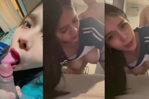 Em sinh viên vú to lai tây trong bộ đồng phục thể dục trường | BJ #73b466